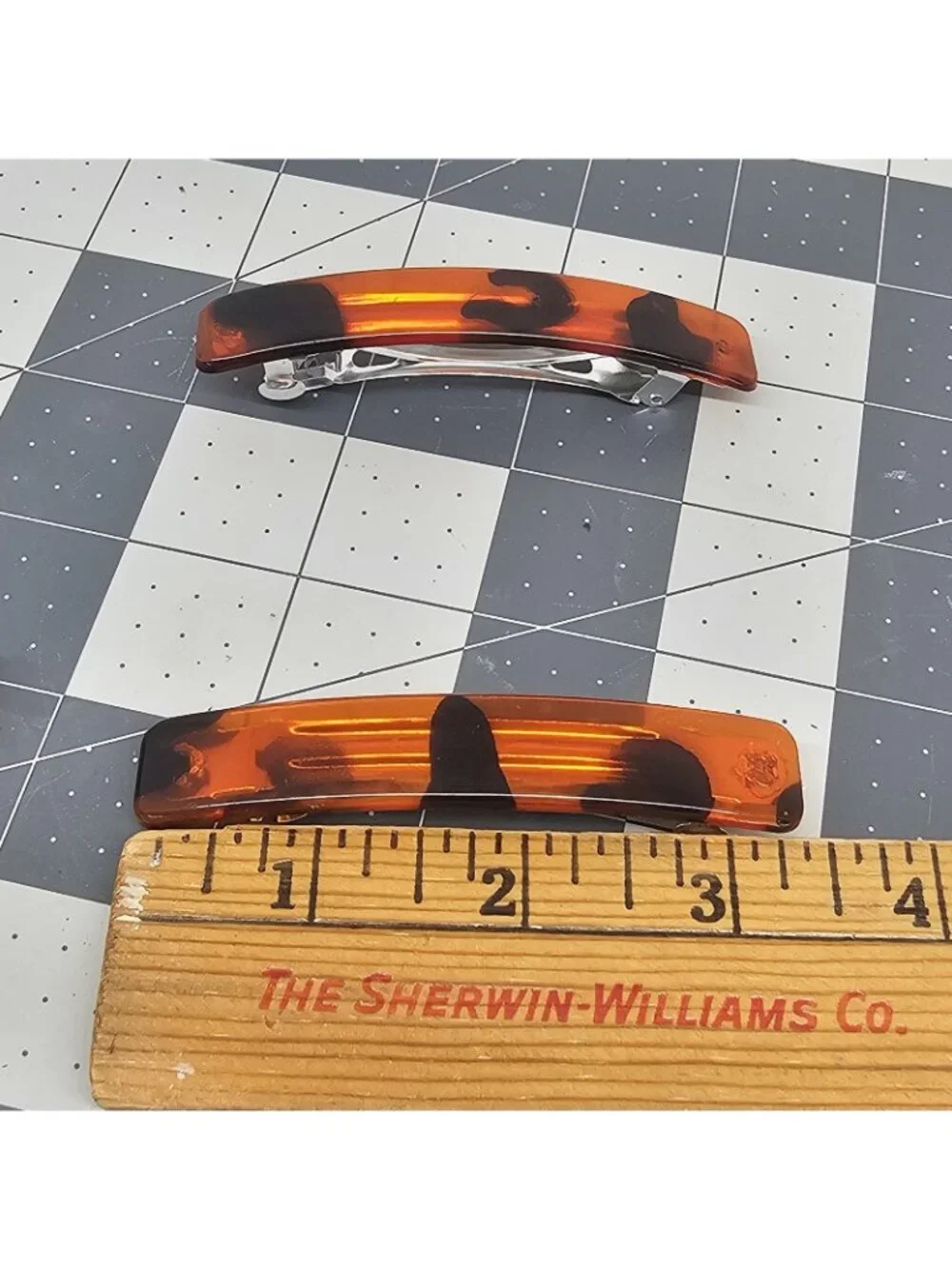 3 Faux Tortoiseshell Hair Clips Barrettes Set Small Medium Large Retro Style